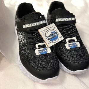 Skechers Kids Black and Gray Sneakers